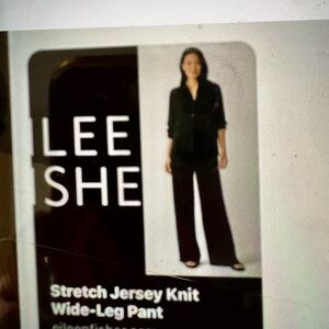 Eileen Fisher Black Stretch Jersey Wide-Leg Pants. NWT